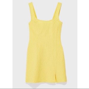 UO Folly Fitted Mini Dress Yellow